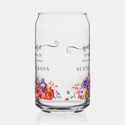 Modern Elegant Script Wedding Welcome Dosenglas (Links)