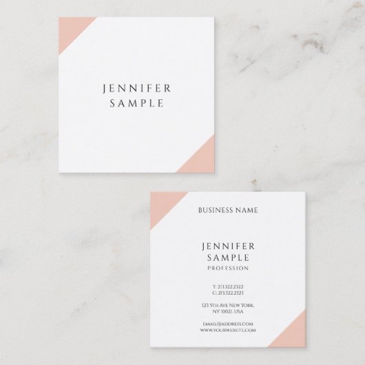Modern Elegant Simple Design Template Luxury Quadratische Visitenkarte (Vorne/Hinten)