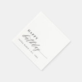 Modern Elegant Simple Happy Birthday Script Serviette (Ecke)