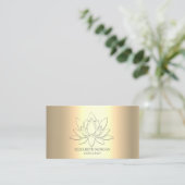 Modern Elegant Simple Lotus Gold Metallic Visitenkarte (Stehend Vorderseite)