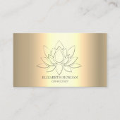 Modern Elegant Simple Lotus Gold Metallic Visitenkarte (Vorderseite)