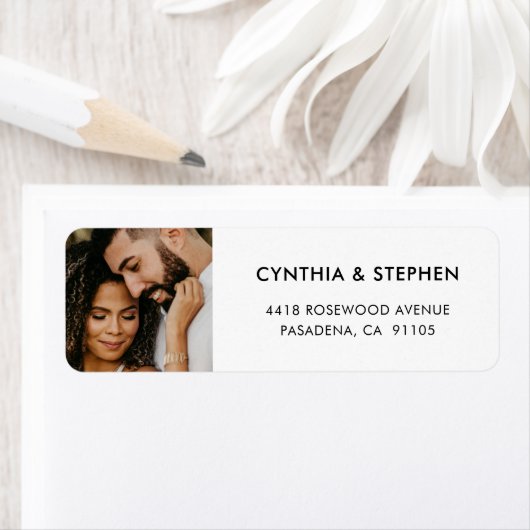Modern Elegant Simple Photo Wedding Return Address (Insitu)