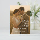 Modern Elegant Simple Photo Wedding Save The Date (Stehend Vorderseite)