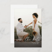 Modern Elegant Simple Vertical Photo Wedding Save The Date (Vorne/Hinten)
