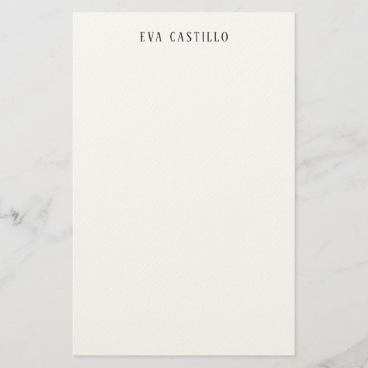 Modern Elegant Simple White Professional Own Name Briefpapier (Vorderseite)