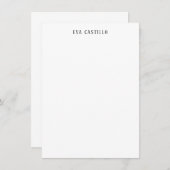 Modern Elegant Simple White Professional Own Name Mitteilungskarte (Vorne/Hinten)