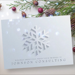 Modern Elegant Snowflake   Holiday Greetings Feiertagskarte