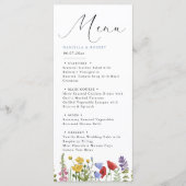 Modern Elegant Spring Summer Wildflower Wedding Menükarte (Vorderseite)
