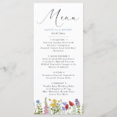Modern Elegant Spring Summer Wildflower Wedding Menükarte (Vorderseite)