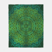 Modern & elegant Stilvoll Mandala Boho Dark Green Fleecedecke (Vorderseite)