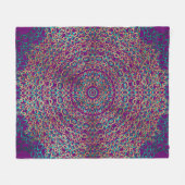Modern & elegant Stilvoll Mandala Boho Dark Lila Fleecedecke (Vorderseite (Horizontal))