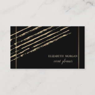 Modern Elegant Stylisch, Glitzer Streifen, Schwarz Visitenkarte