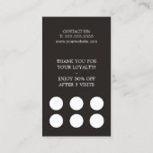 Modern Elegant Stylish Black White Hair Salon Treuekarte (Rückseite)