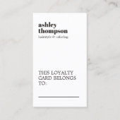 Modern Elegant Stylish Black White Hair Salon Treuekarte (Vorderseite)