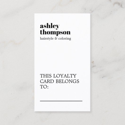 Modern Elegant Stylish Pastel White Hair Salon Treuekarte (Vorderseite)