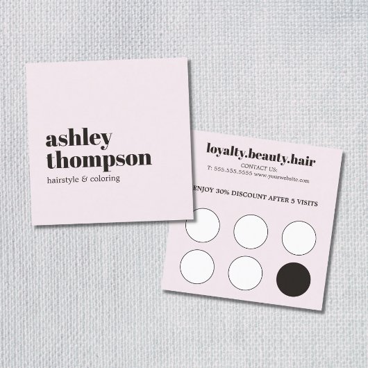 Modern Elegant Stylish Rose White Hair Salon Treuekarte