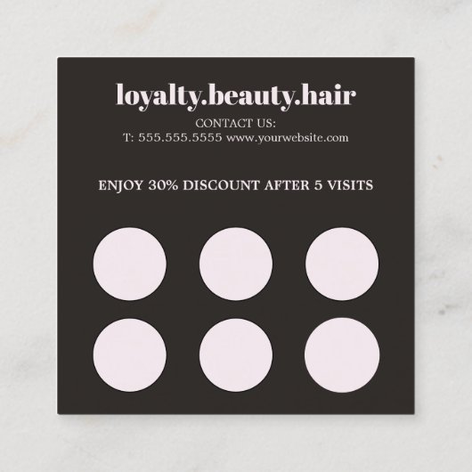 Modern Elegant Stylish Rose White Hair Salon Treuekarte (Rückseite)