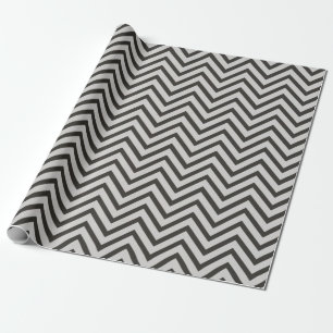 Modern, elegant, trendiges Grau, Schwarz Chevron Geschenkpapier