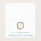 Modern Elegant Turquoise Custom Business Logo    Visitenkarten (Außenseite Aufgefaltet)