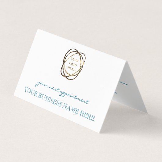 Modern Elegant Turquoise Custom Business Logo    Visitenkarten (Vorderseite)