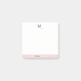 Modern Elegant Two Tone Monogram Post-it Klebezettel