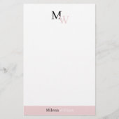 Modern Elegant Two Tone Monogrammed Briefpapier (Vorderseite)