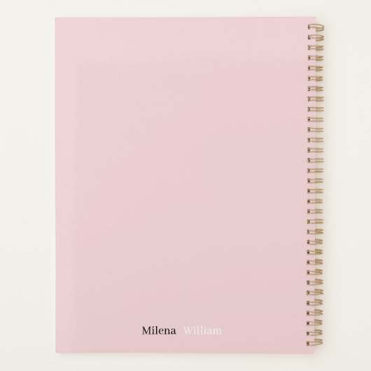 Modern Elegant Two Tone Monogrammed Planer (Rückseite)