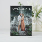 Modern Elegant Typography Photo  Save The Date (Stehend Vorderseite)