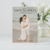 Modern Elegant Typography Photo  Save The Date (Stehend Vorderseite)