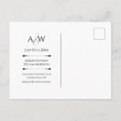 Modern Elegant Typography Photo Save the Date  Postkarte (Rückseite)