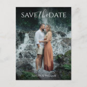 Modern Elegant Typography Photo Save the Date  Postkarte (Vorderseite)