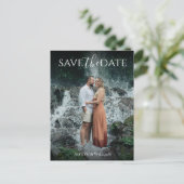 Modern Elegant Typography Photo Save the Date  Postkarte (Stehend Vorderseite)