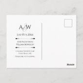 Modern Elegant Typography Photo Save the Date Postkarte (Rückseite)