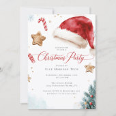 Modern Elegant Watercolor Christmas Party Einladung (Vorderseite)