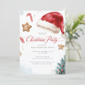 Modern Elegant Watercolor Christmas Party Einladung (Stehend Vorderseite)