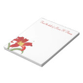 Modern Elegant Watercolor Floral Spring Lily Notizblock (Rotiert)