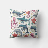 Modern elegant watercolor Sea animals 2 Kissen (Rückseite)