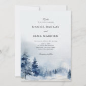 Modern Elegant Watercolor Winter wedding Einladung (Vorderseite)