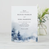 Modern Elegant Watercolor Winter wedding Einladung (Stehend Vorderseite)