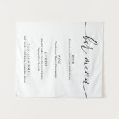 Modern Elegant Wedding Bar Menu Wandteppich (Vorderseite (Horizontal))