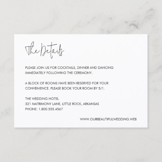 Modern Elegant Wedding Begleitkarte (Vorderseite)