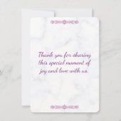 Modern Elegant Wedding Invitation Einladung (Rückseite)