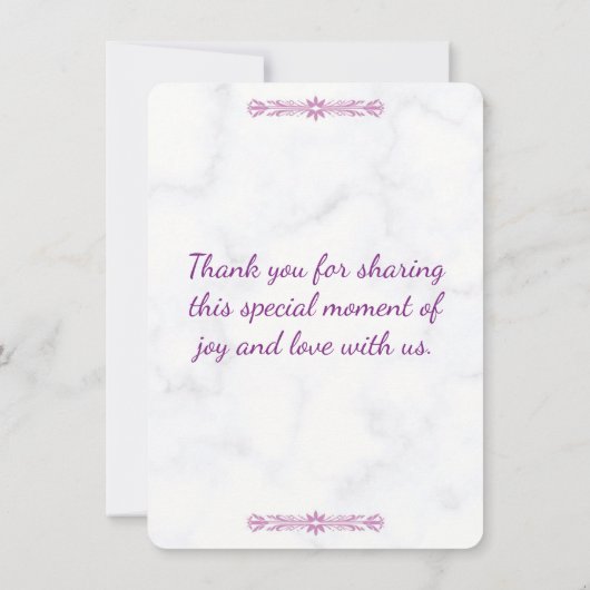 Modern Elegant Wedding Invitation Einladung (Rückseite)