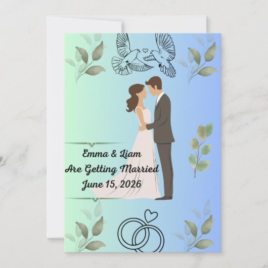 Modern Elegant Wedding Invitation Template | Edita Karte (Vorderseite)