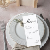 Modern Elegant Wedding Menu Card Menükarte