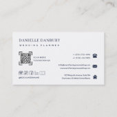 Modern Elegant Wedding Planner QR Code  Visitenkarte (Rückseite)