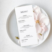 Modern Elegant Wedding Reception Menu Menükarte