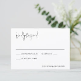 Modern Elegant Wedding RSVP Karte