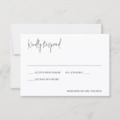Modern Elegant Wedding RSVP Karte (Vorderseite)