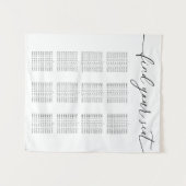 Modern Elegant Wedding Seating Chart for 12 Tables Wandteppich (Vorderseite (Horizontal))